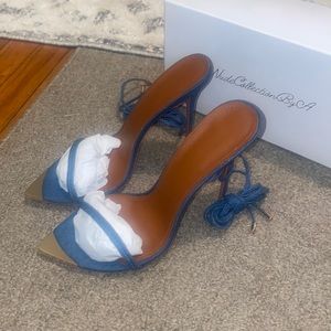 Denim sandals heels